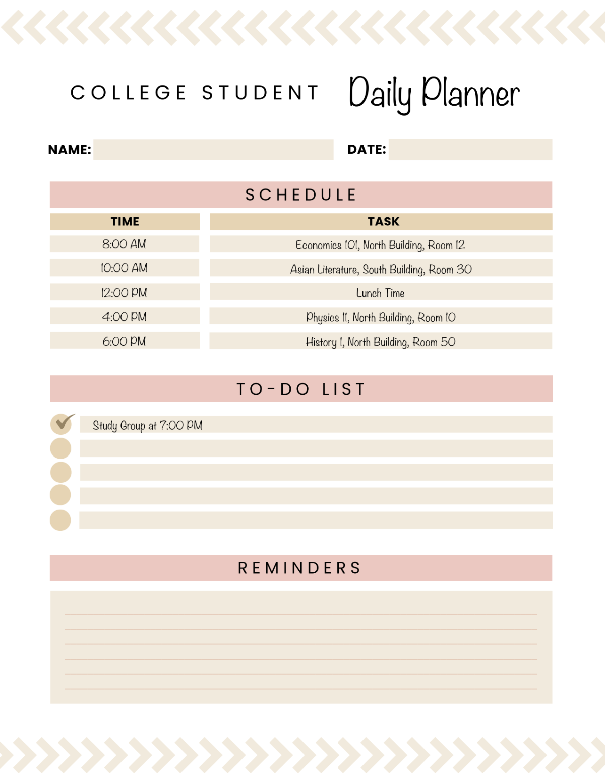 Student Daily Planner Printable Free Infoupdate