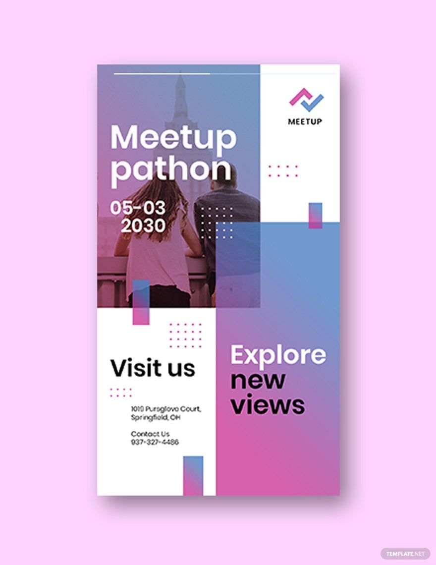 Meetup Event Instagram Story Template in PSD