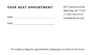 Minimalistic Appointment Card Template - Illustrator, Word, Apple Pages ...