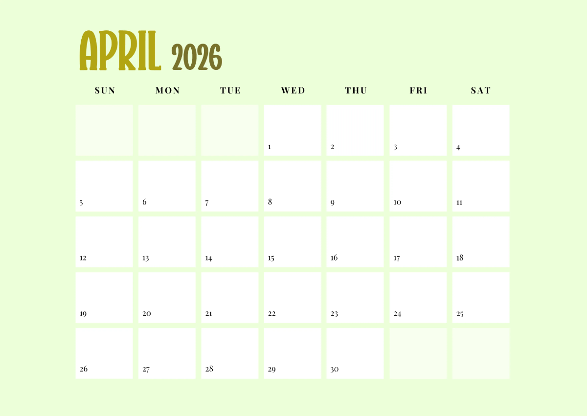 Free Rainbow 2026 Calendar Template to Edit Online