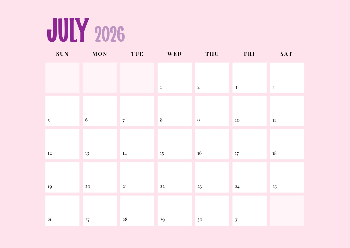 Free Rainbow 2026 Calendar Template to Edit Online
