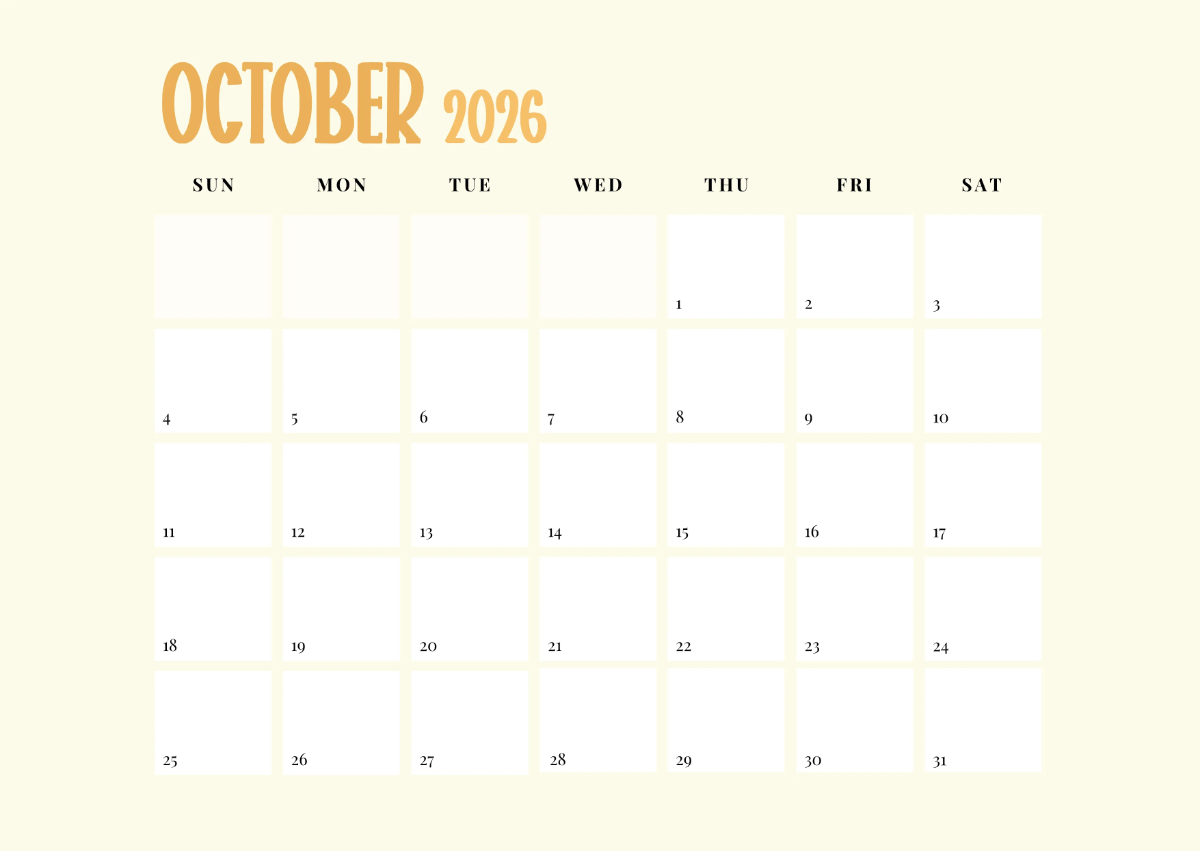 Free Rainbow 2026 Calendar Template to Edit Online