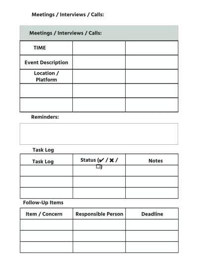 Free Modern Daily HR Task Planner Template to Edit Online