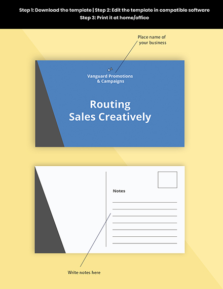 Advertising Campaign Postcard Template Snippet