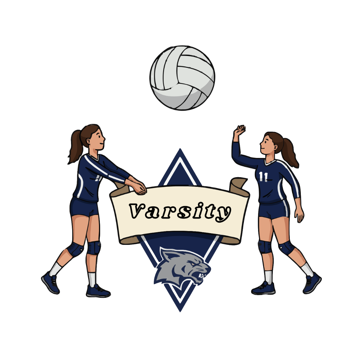 Free Varsity Volleyball Clipart to Edit Online