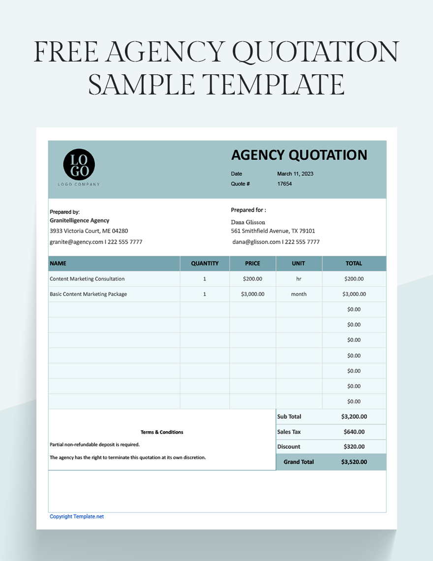 Free Editable Creative Agency Quotation Template Google Docs Google 