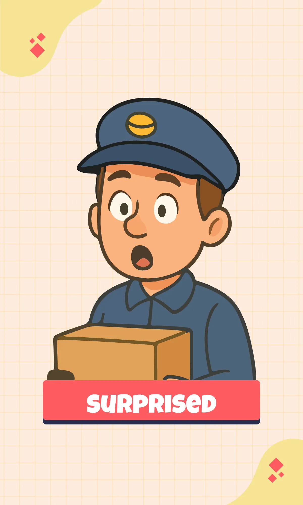 Free Cartoons Background Emotions Flashcard Template to Edit Online