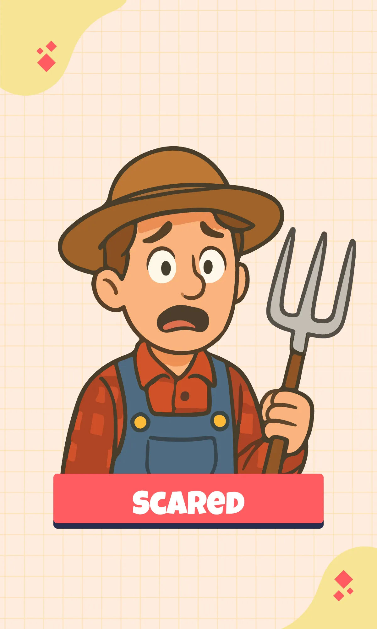 Free Cartoons Background Emotions Flashcard Template to Edit Online