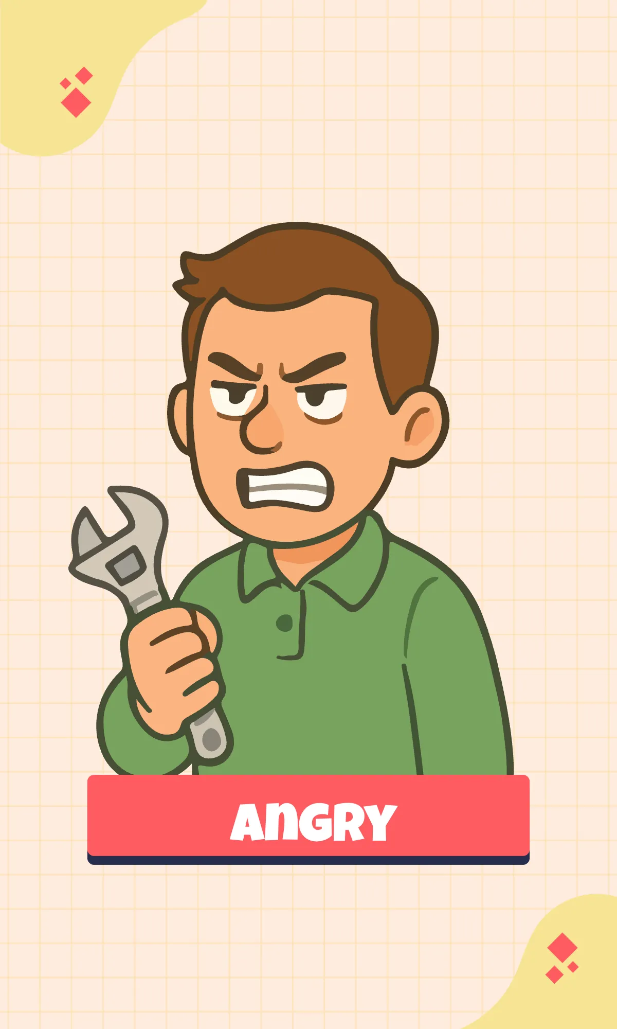 Free Cartoons Background Emotions Flashcard Template to Edit Online