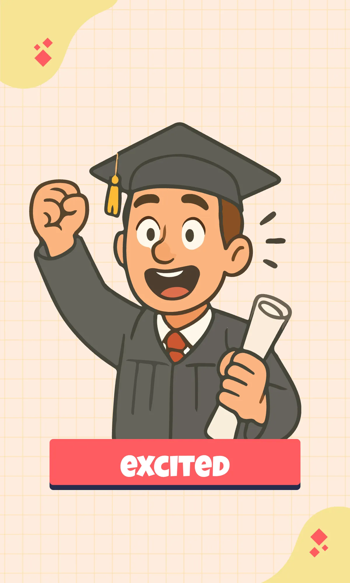 Free Cartoons Background Emotions Flashcard Template to Edit Online