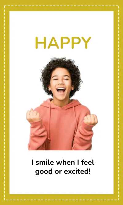 Free Emotions Flashcard with Pictures Template to Edit Online