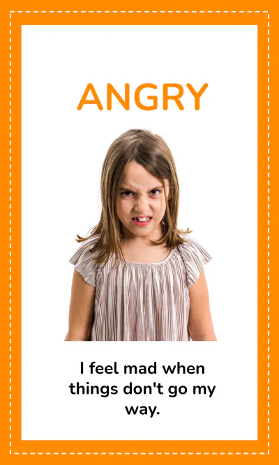 Free Emotions Flashcard with Pictures Template to Edit Online