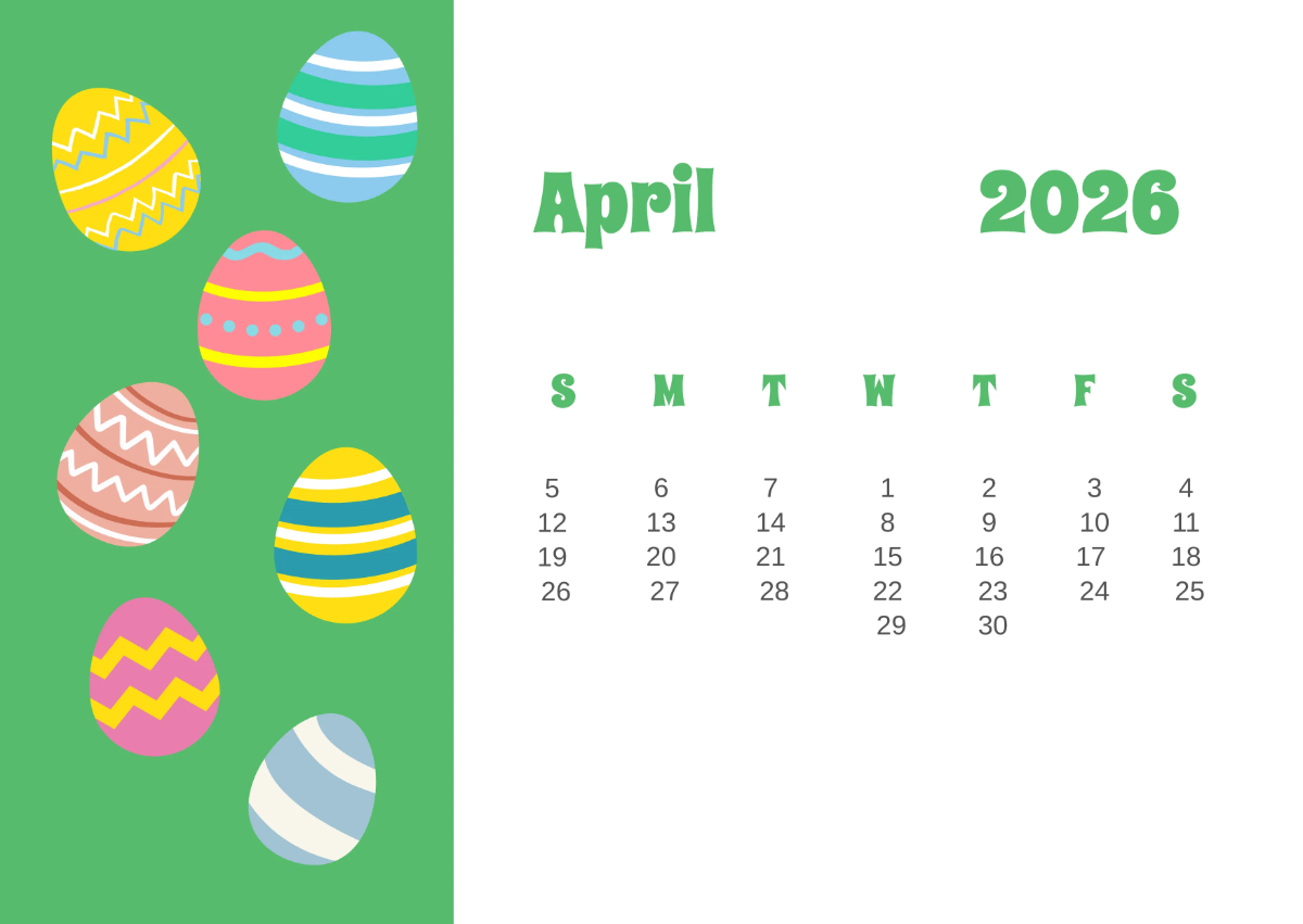 Free Colorful 2026 Calendar for Kids Template to Edit Online