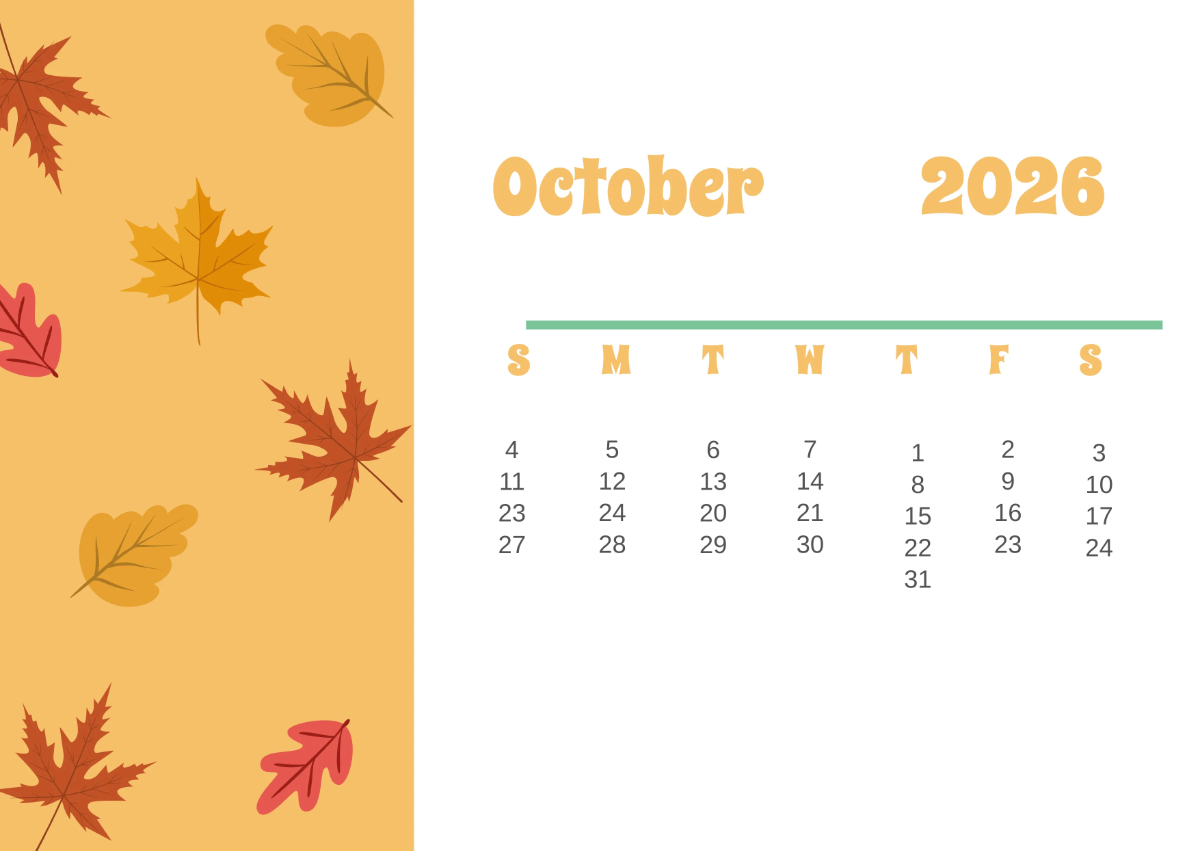 Free Colorful 2026 Calendar for Kids Template to Edit Online