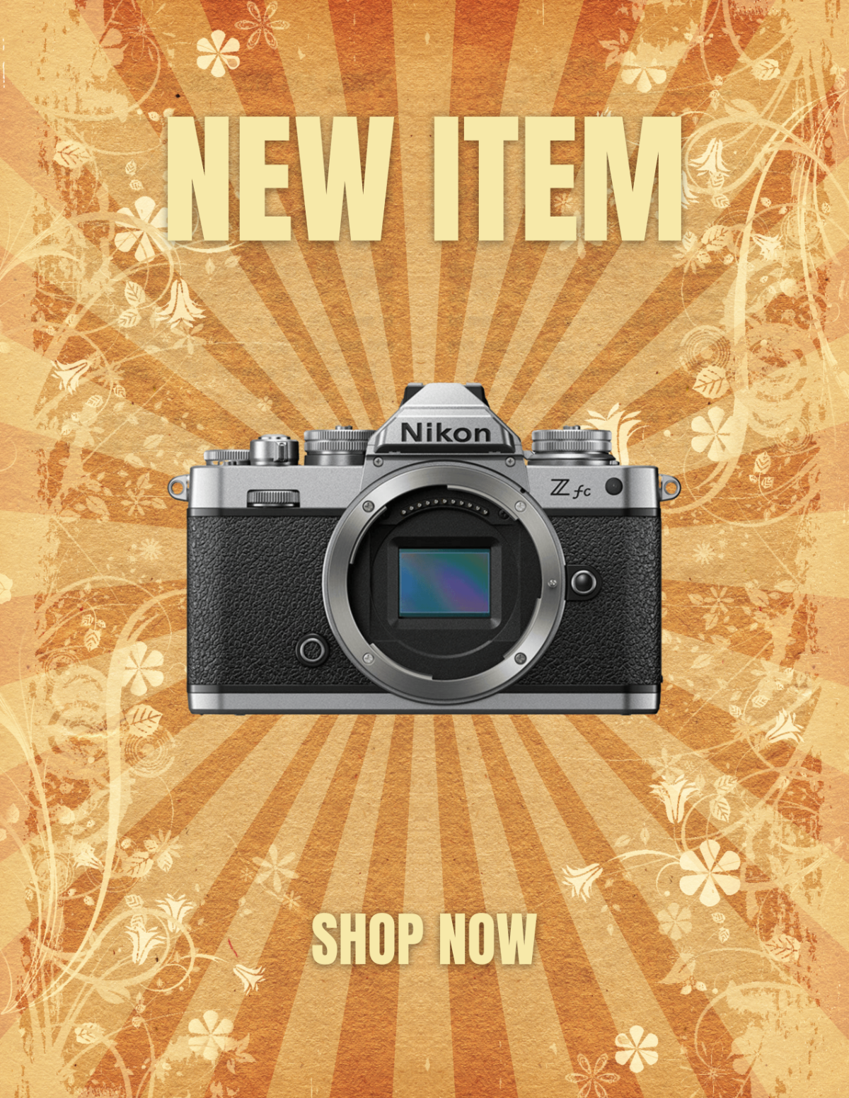 Free Retro Pattern Photo Template