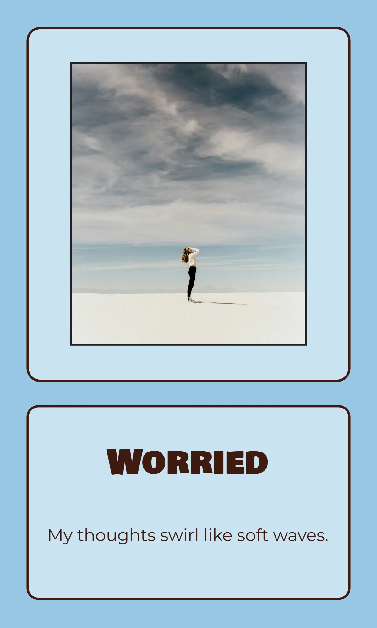 Free Blue Calm Emotions Flashcard Template to Edit Online