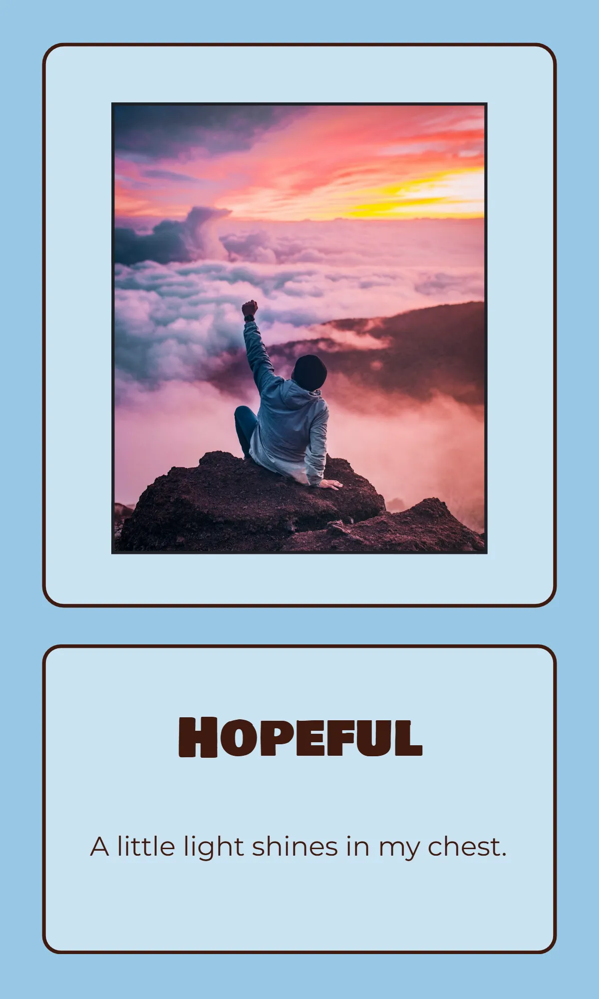 Free Blue Calm Emotions Flashcard Template to Edit Online