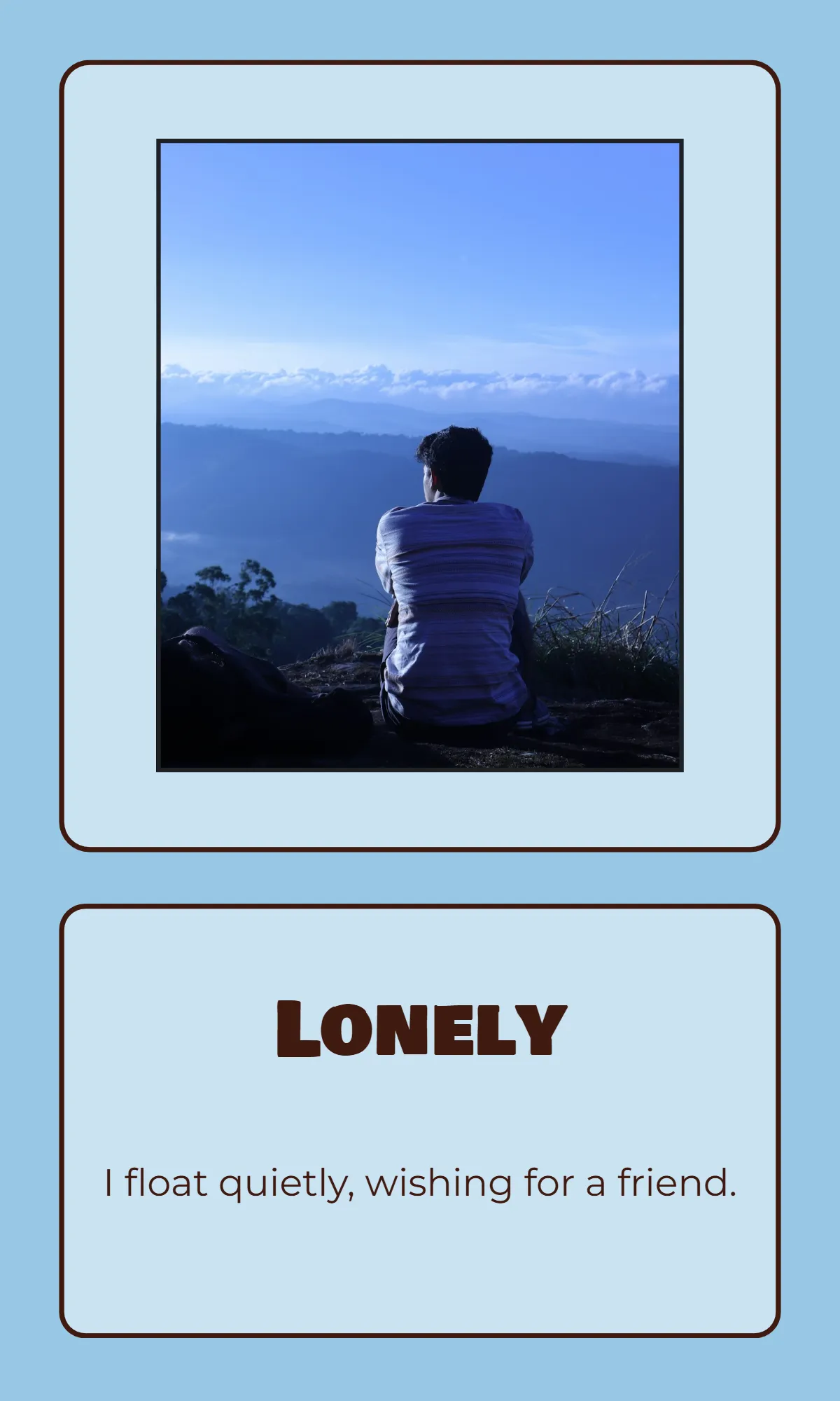 Free Blue Calm Emotions Flashcard Template to Edit Online