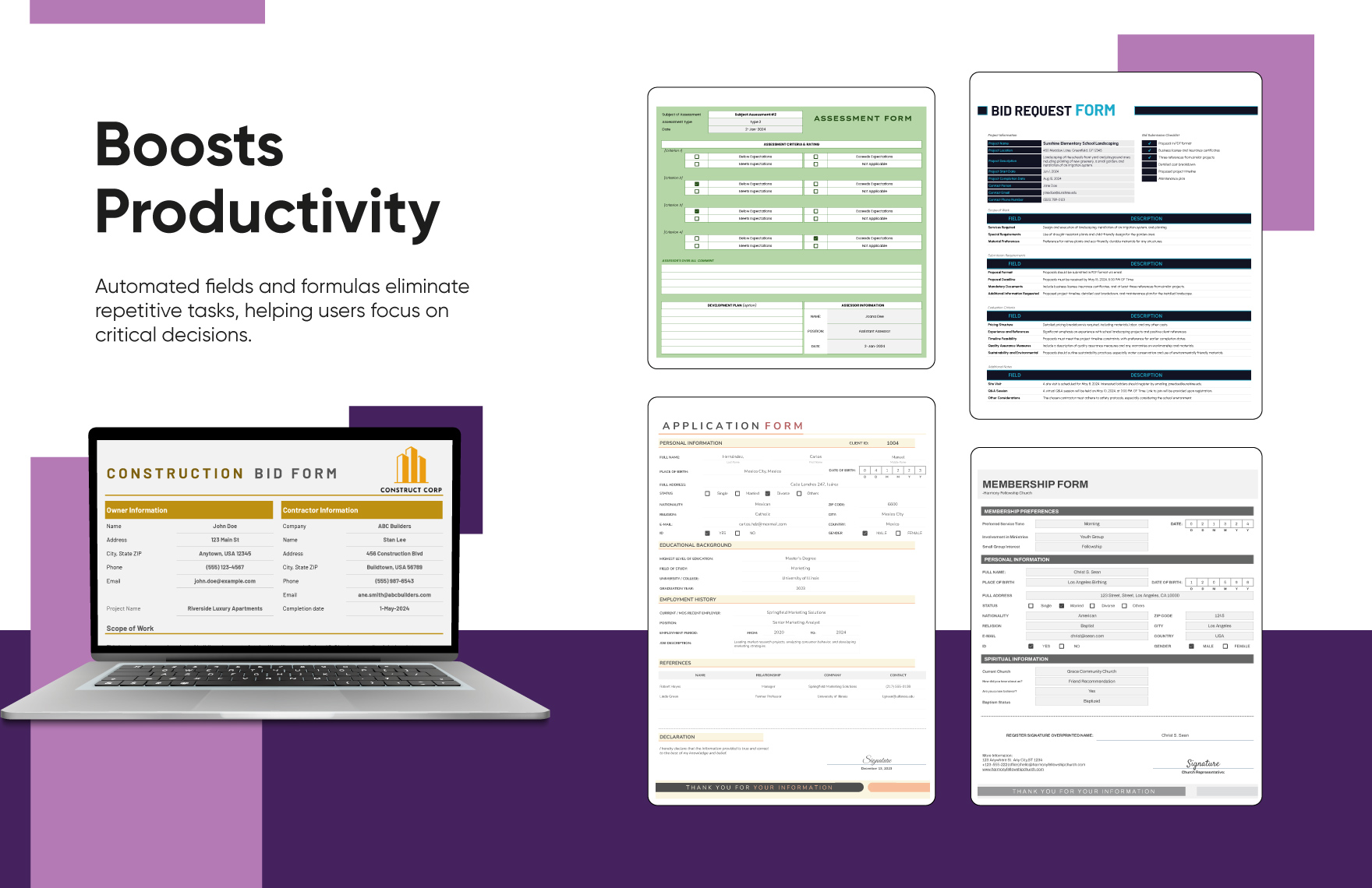 20+ Forms Automation Suite Template Bundle
