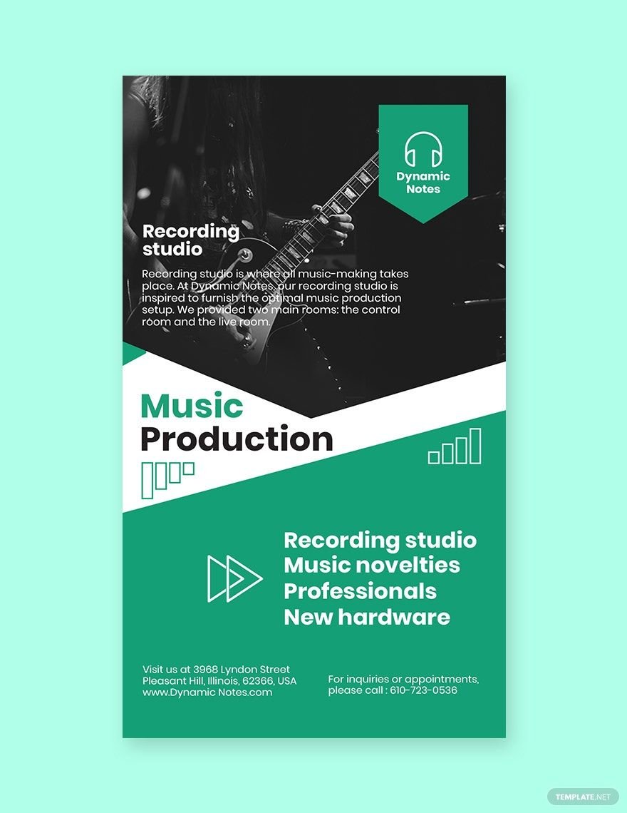 Music Production Whatsapp Post Template in PSD