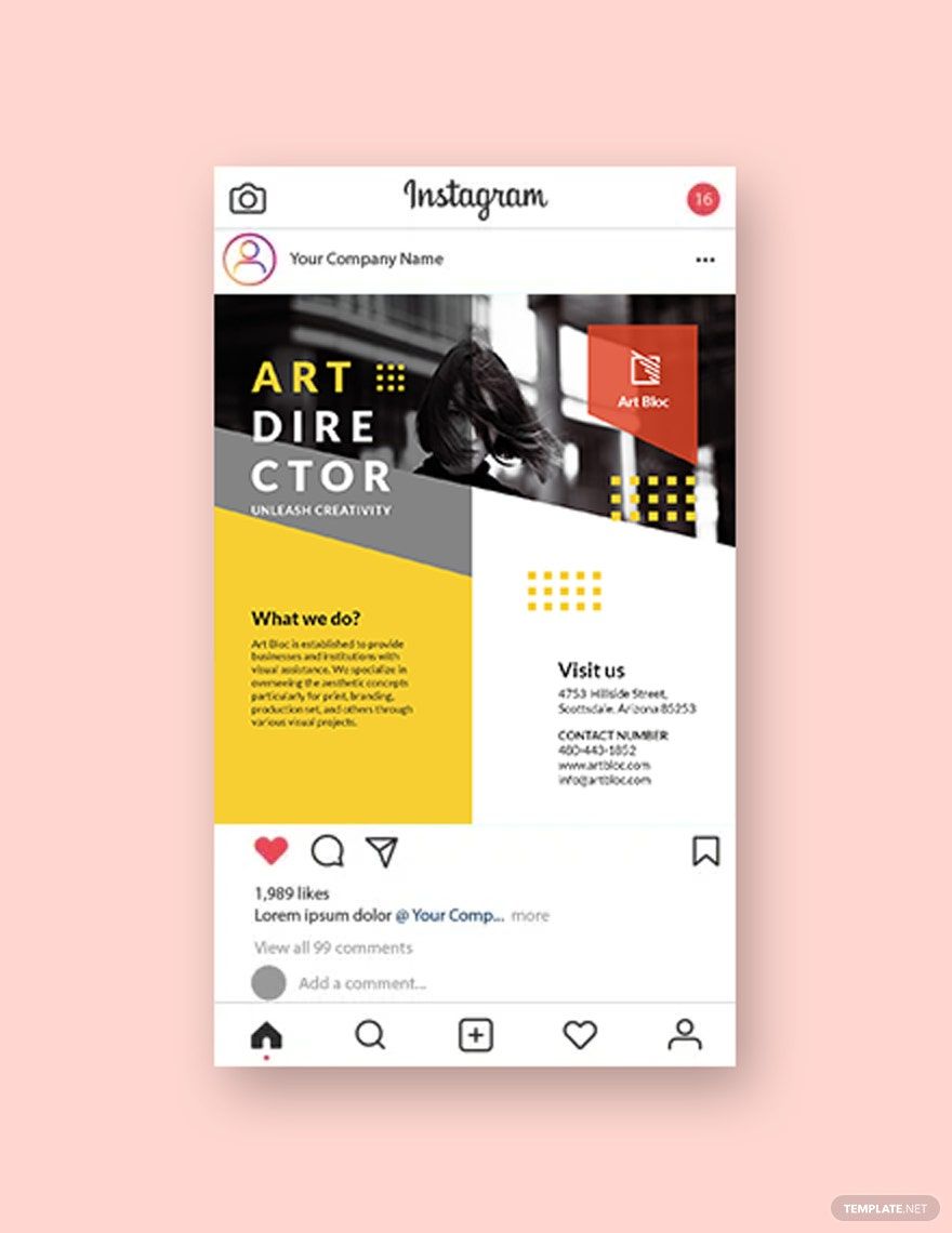 Art Director Instagram Post Template in PSD