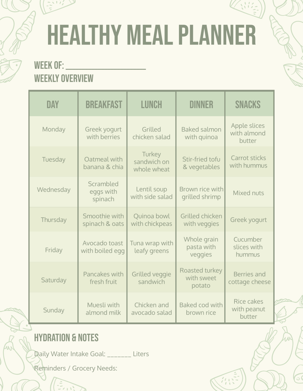Healthy Family Meal Planner Healthy Family Meal Planner
