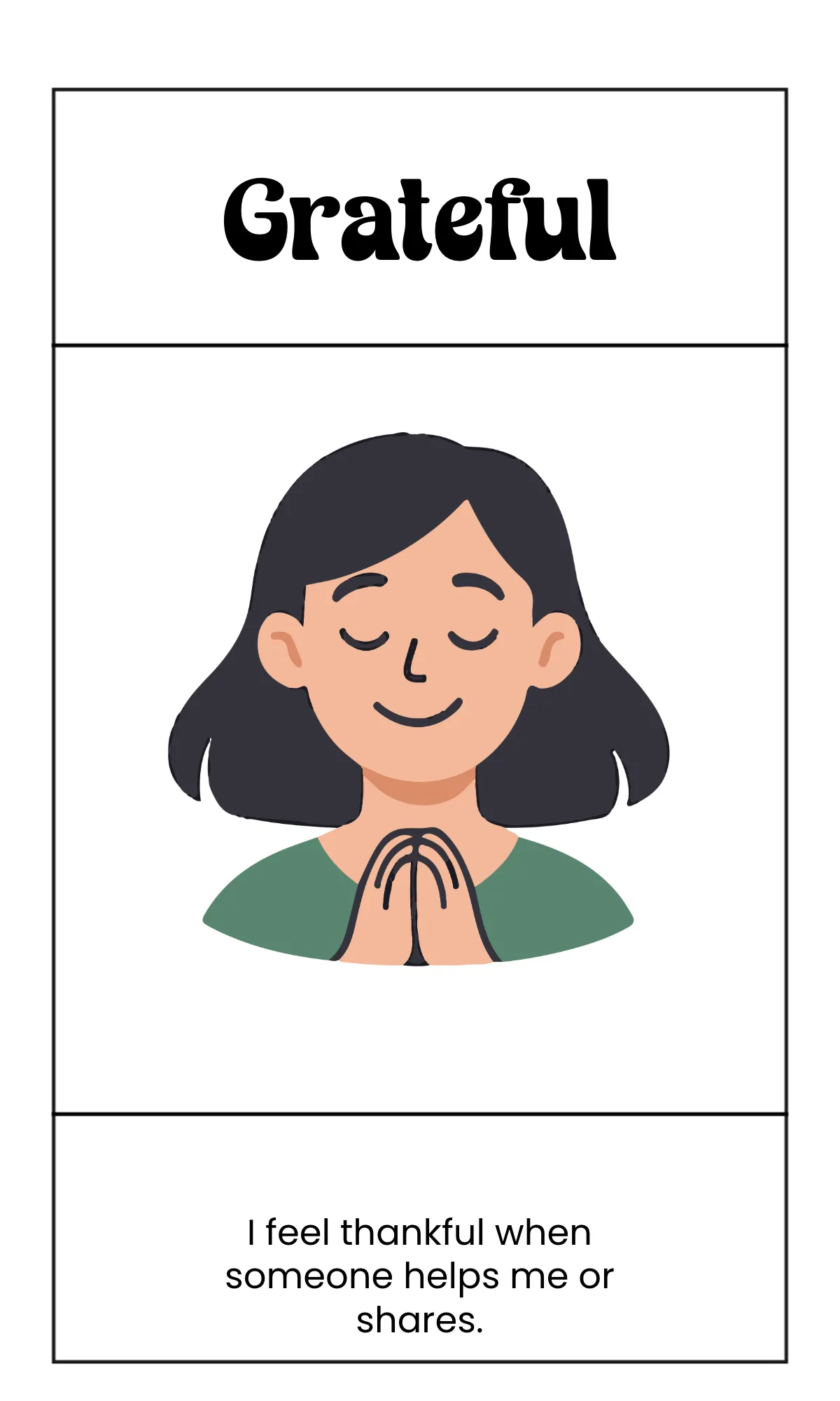 Free Social Skills Emotions Flashcard Template to Edit Online