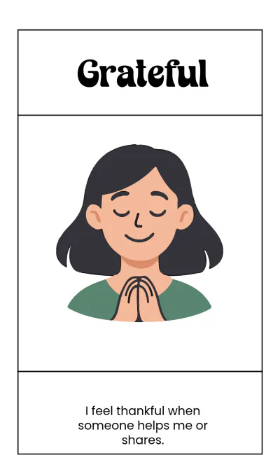 Free Social Skills Emotions Flashcard Template to Download to Edit Online