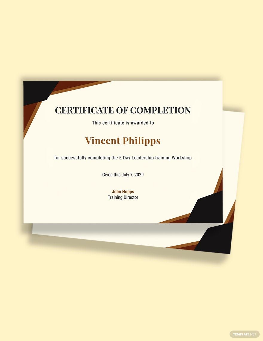 Project Work Completion Certificate Template
