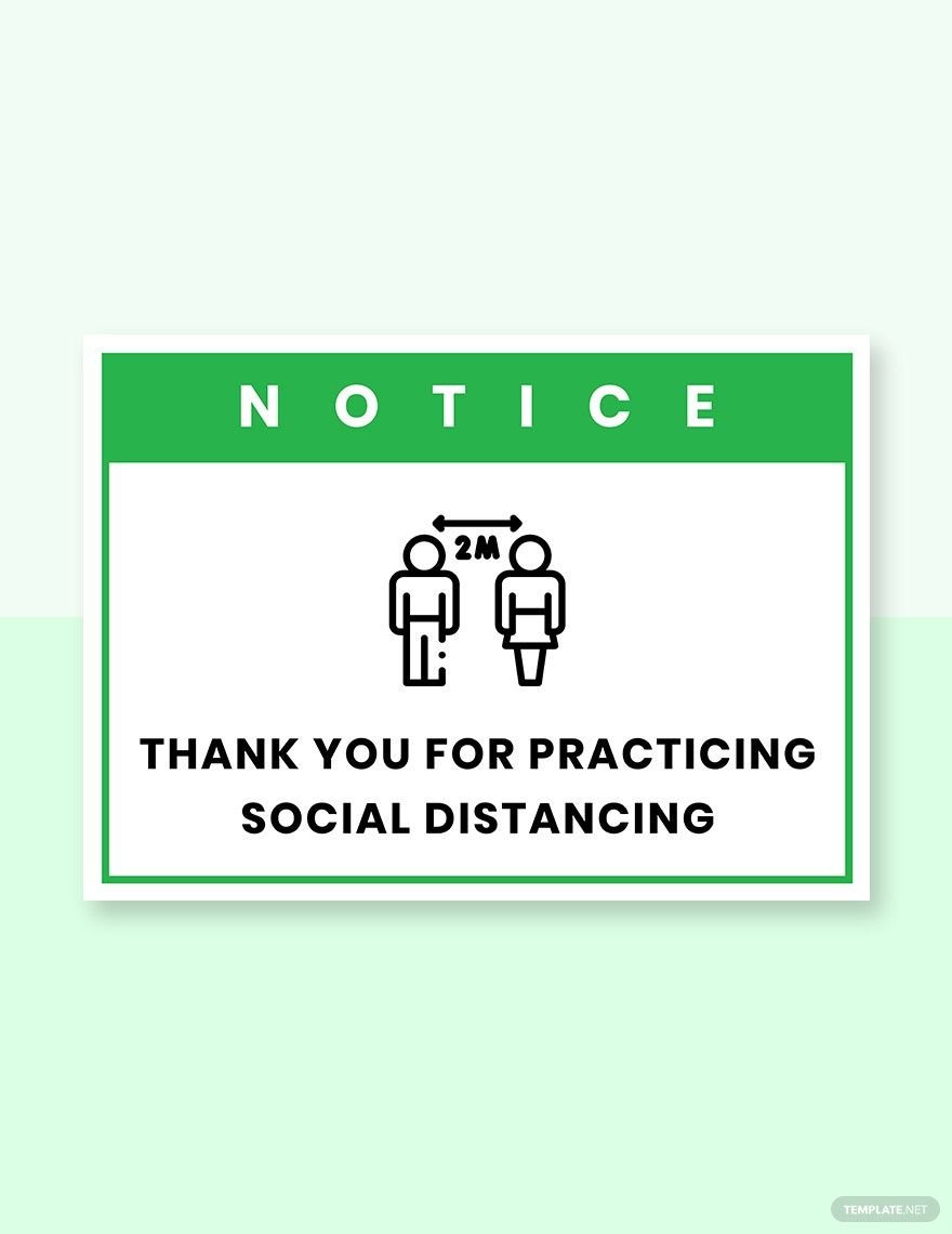 Notice: Thank You For Practicing Social Distancing Label Template