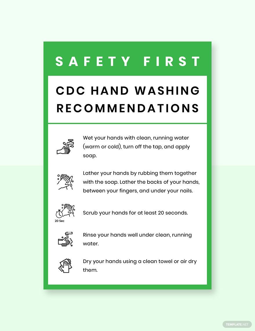 CDC Hand Washing Recommendations Label Template