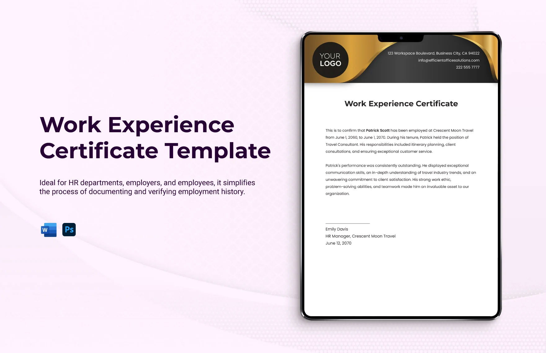 Editable Employment Certificate Templates In Word To Download Editable Employment Certificate Templates In Word To Download