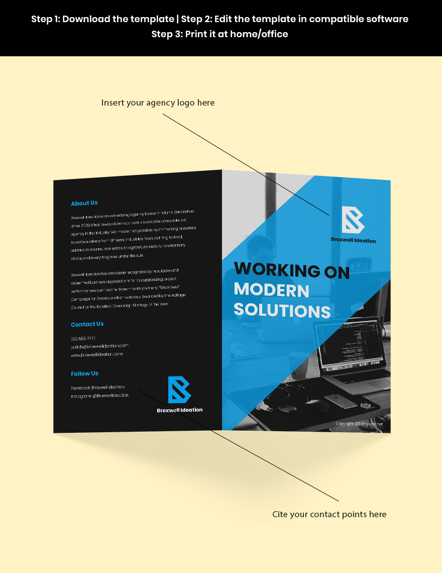 Bi-fold Simple Agency Brochure Template
