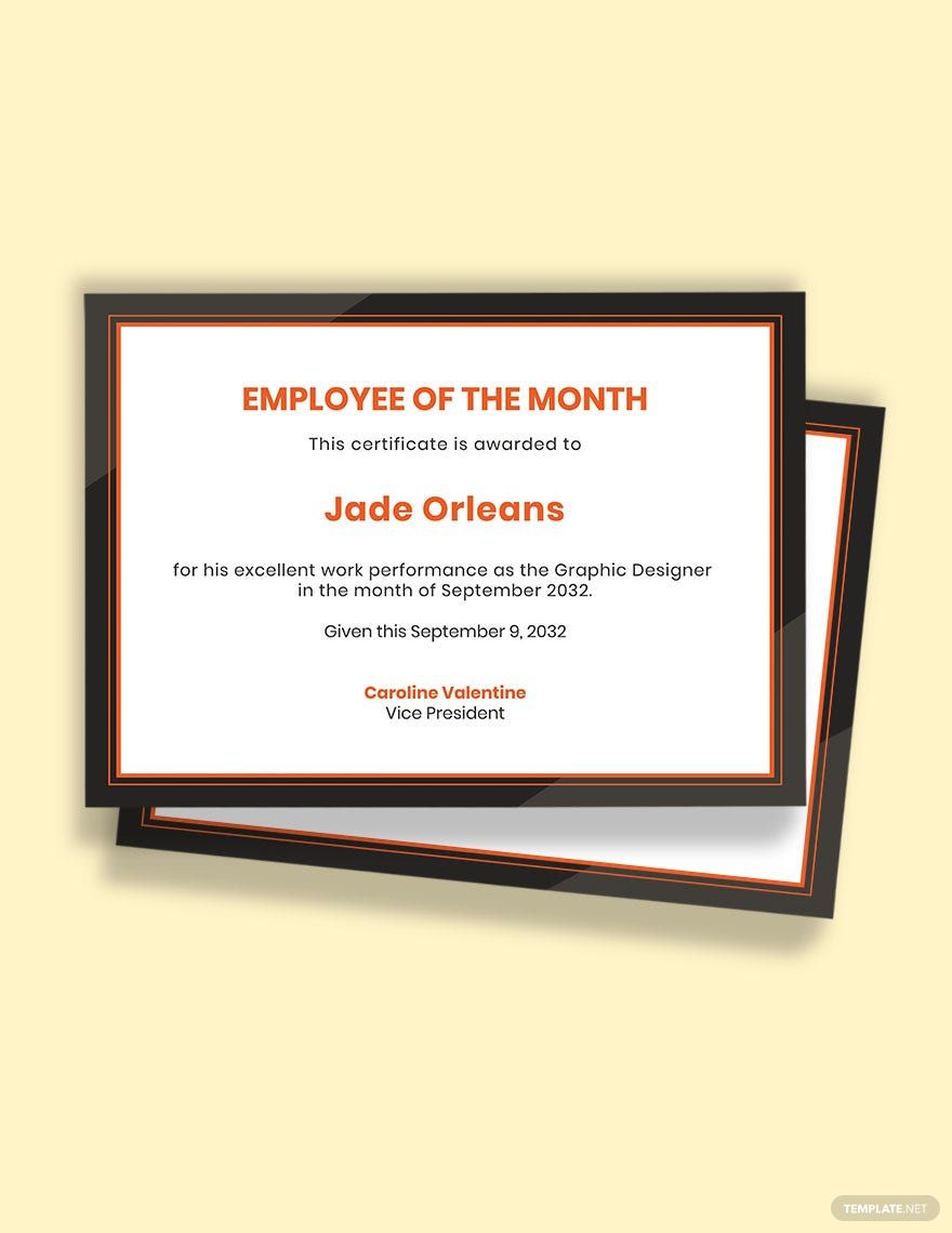 Blank Employee of the Month Certificate Template