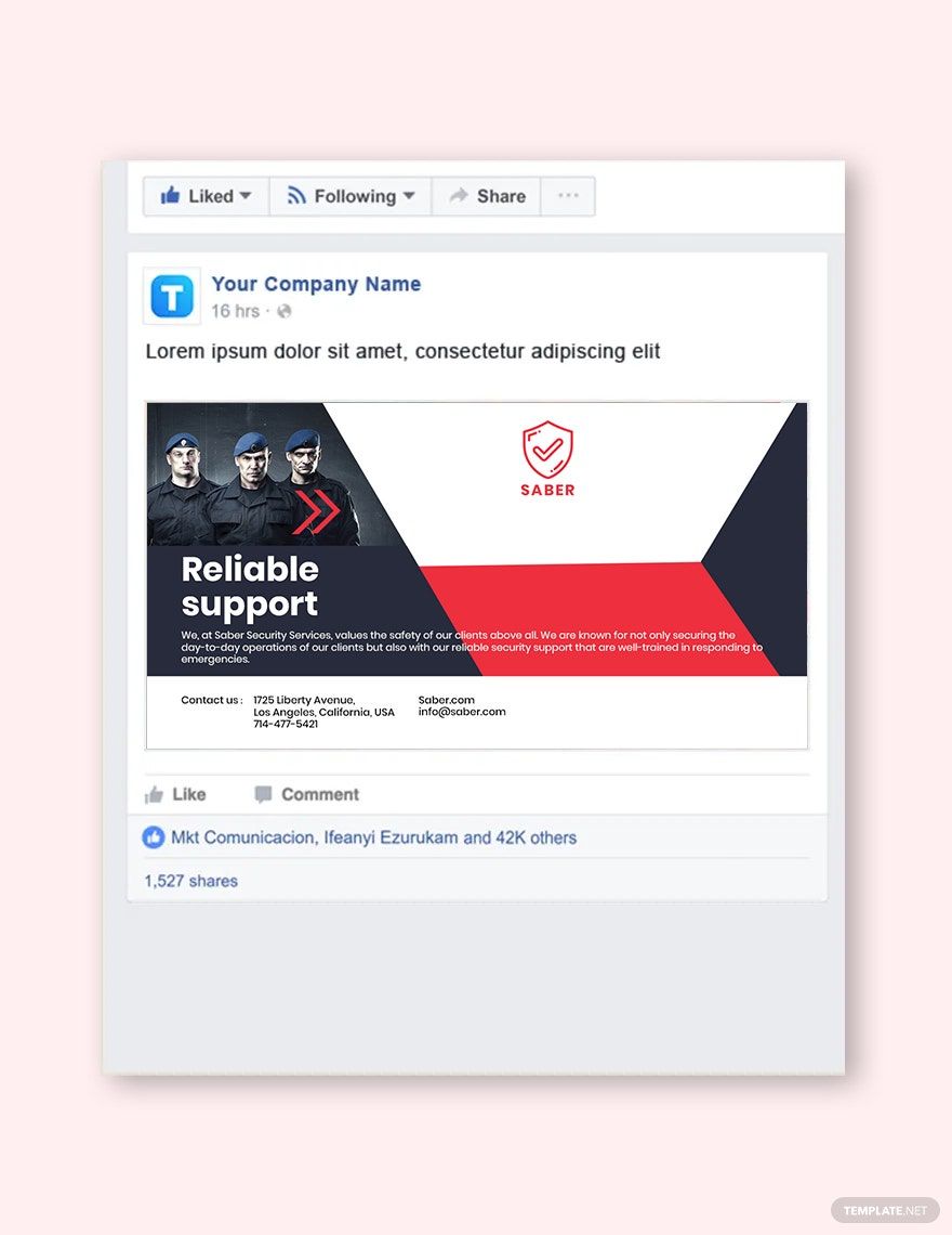 Security Guard Services Facebook Post Template