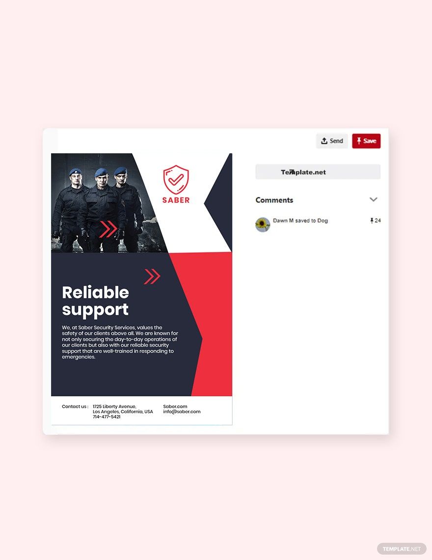 Security Guard Services Pinterest Pin Template in PSD