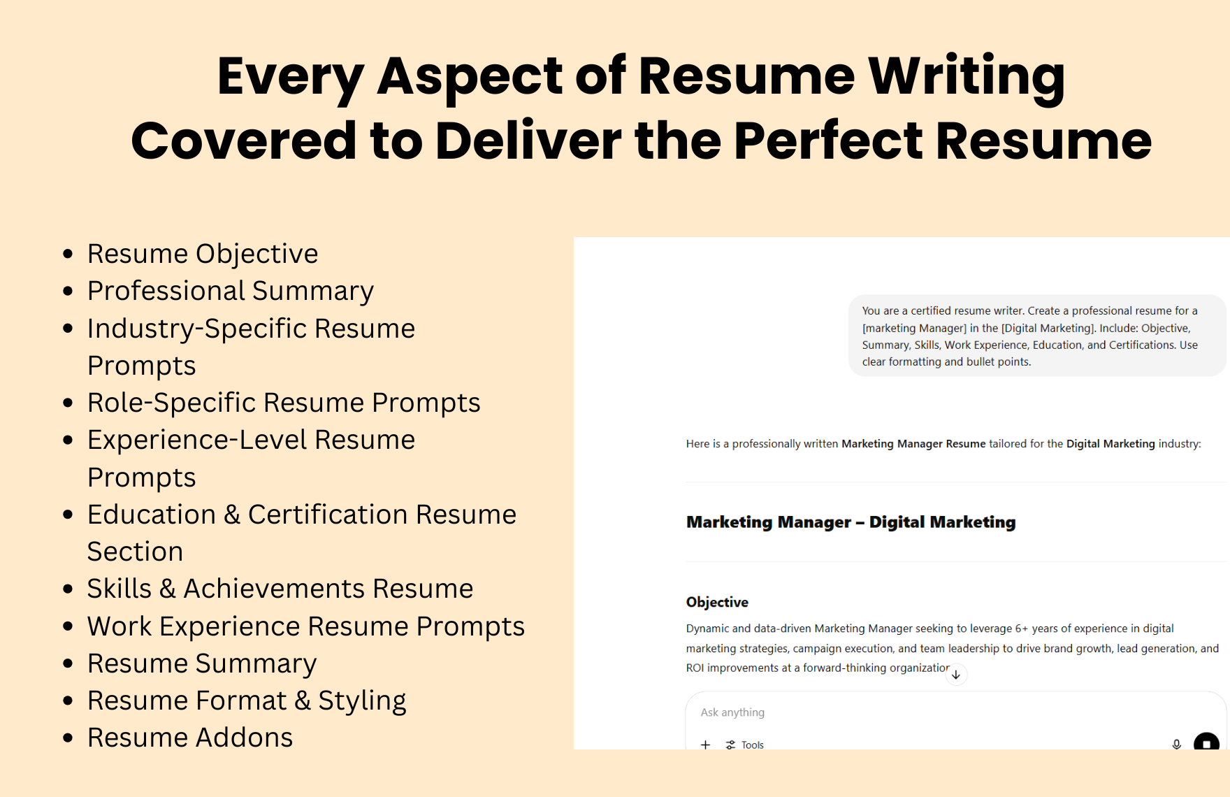 Free ChatGPT Prompts for Resume Template