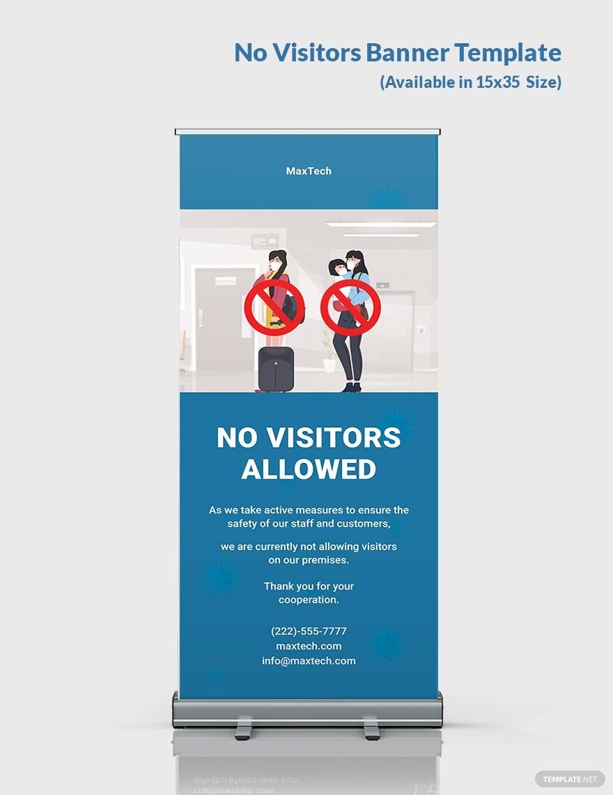 No Visitors Banner Template in Illustrator, PSD