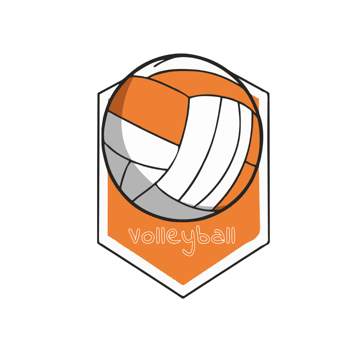 Free Volleyball Badge Clipart to Edit Online