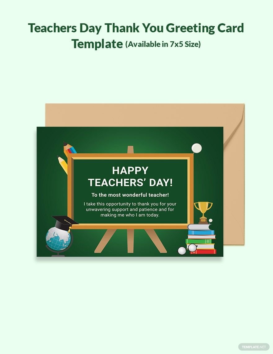 Teachers Day Thank You Greeting Card Template