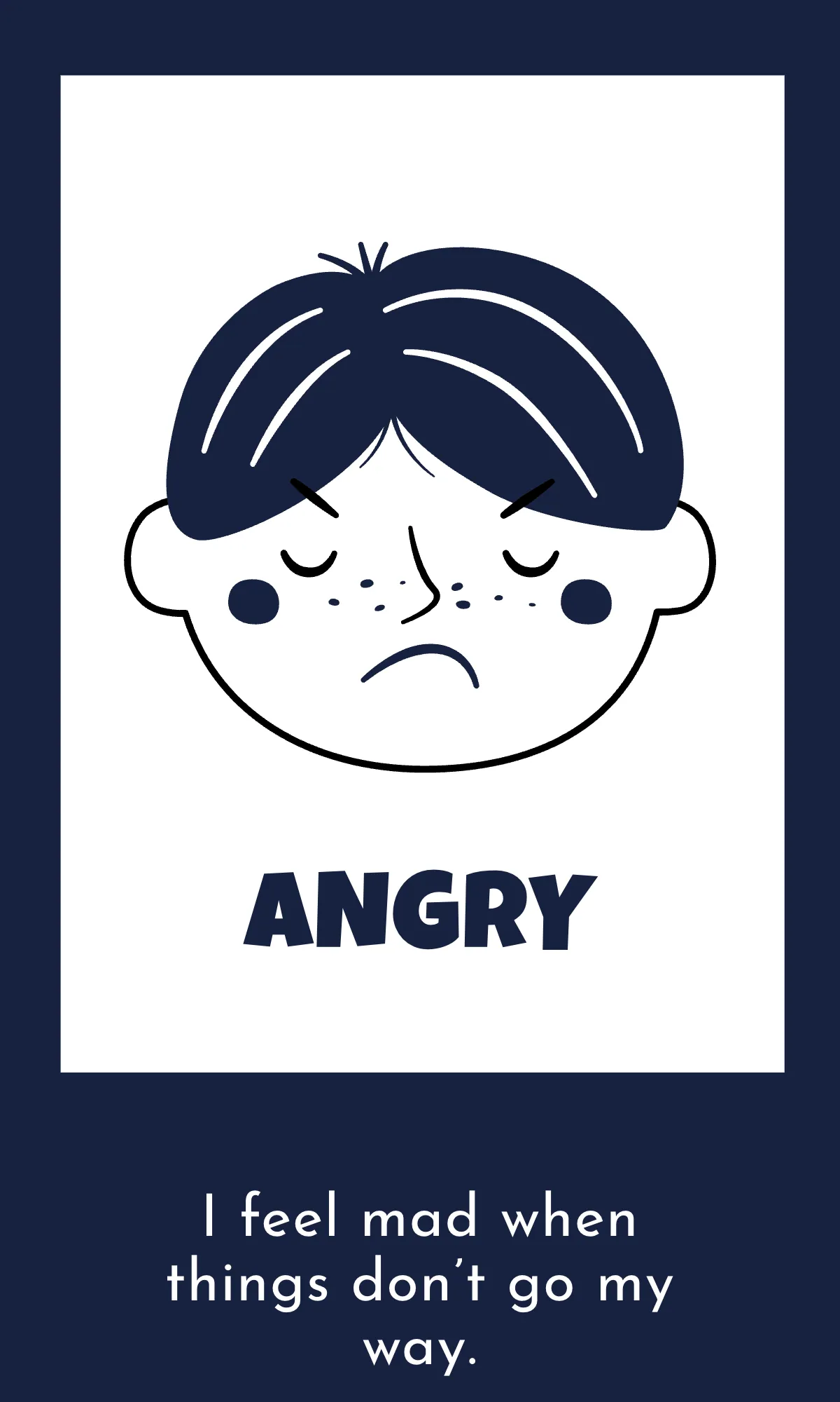 Free Emotions Flashcard for Kids Template to Edit Online