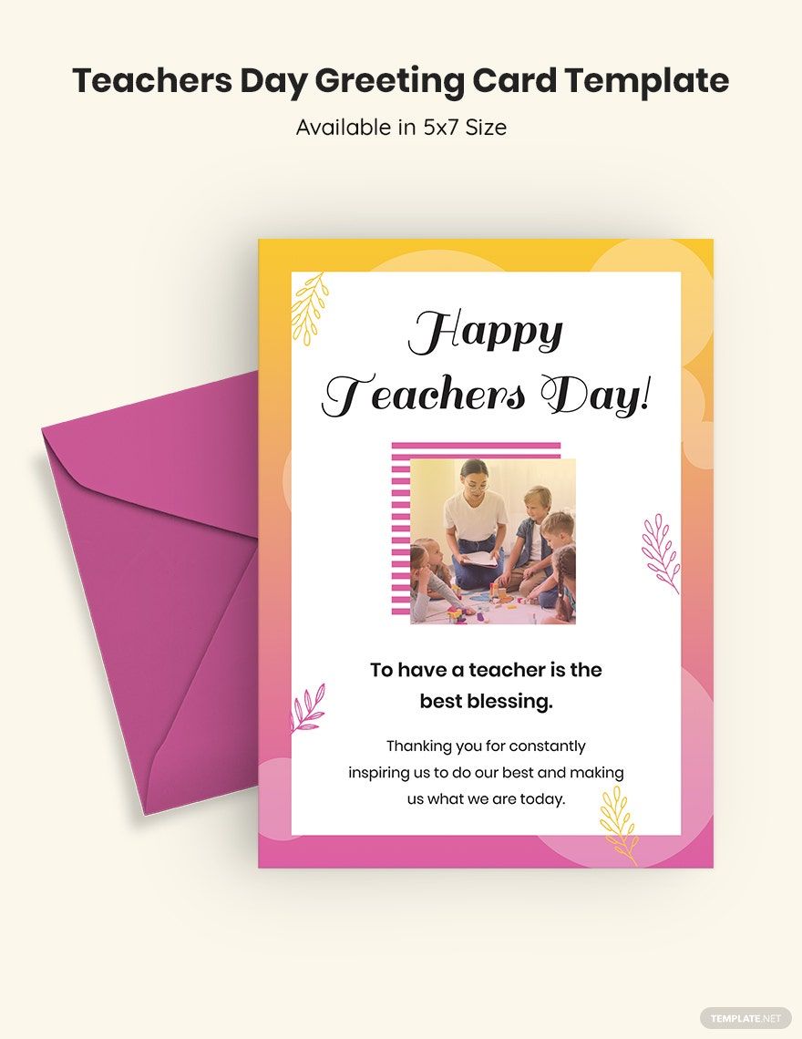 Teachers Day Greeting Card Template