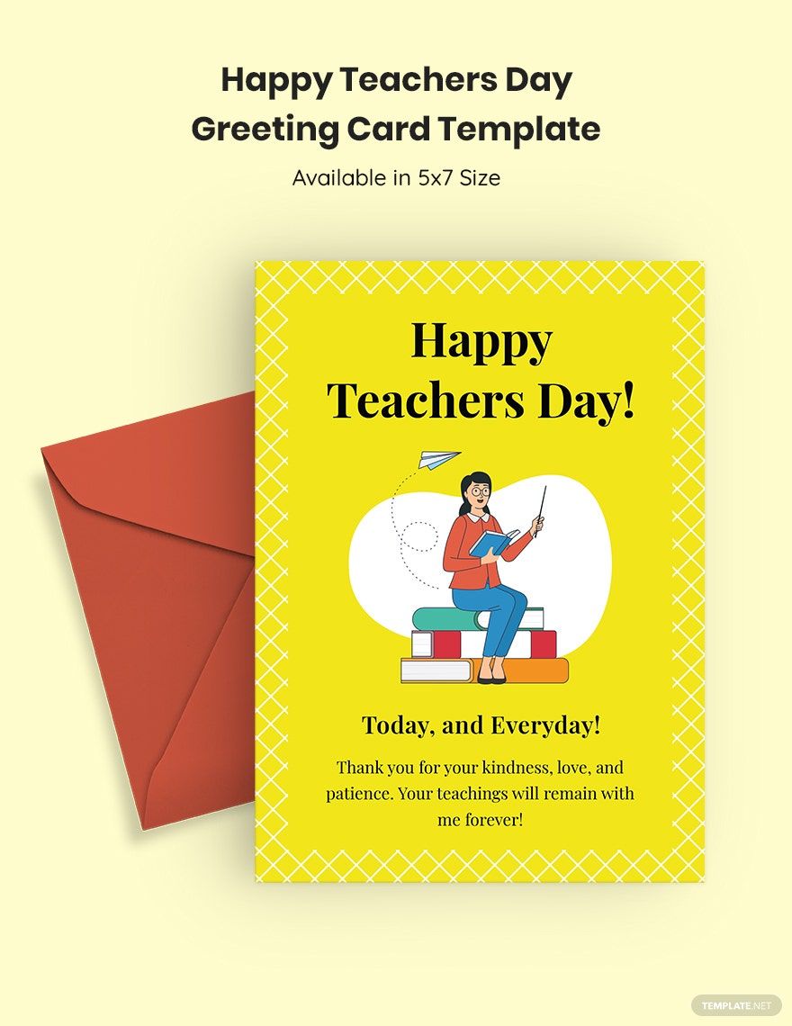 Happy Teachers Day Greeting Card Template