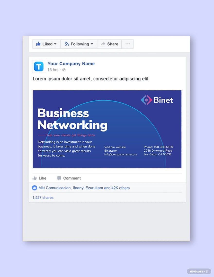 Business Networking Facebook Post Template
