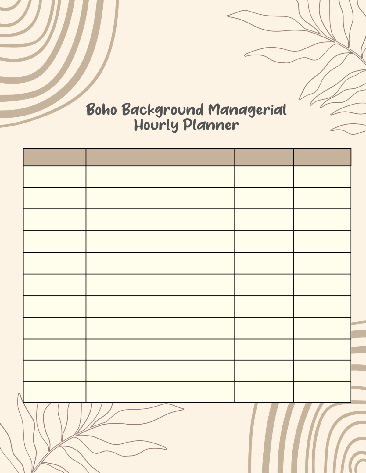 Free Hourly Planner Templates To Customize Online
