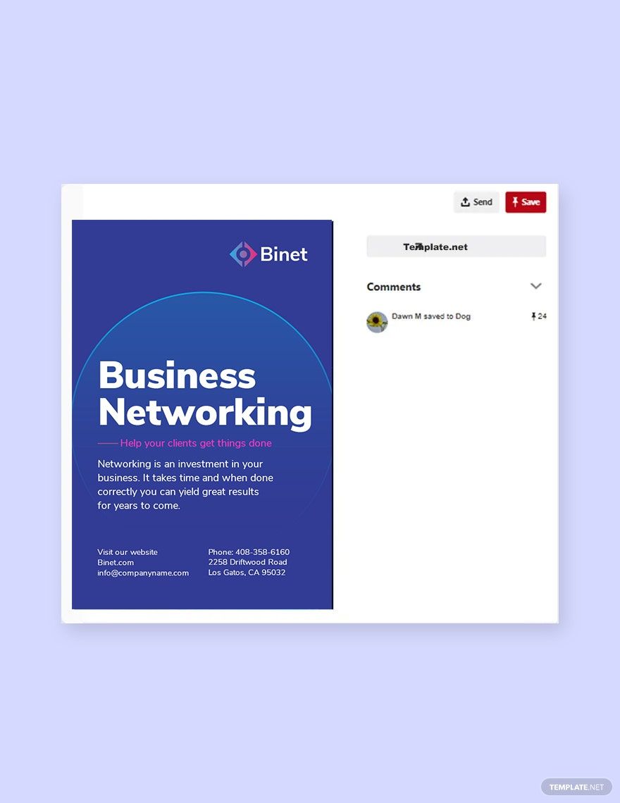 Business Networking Pinterest Pin Template in PSD