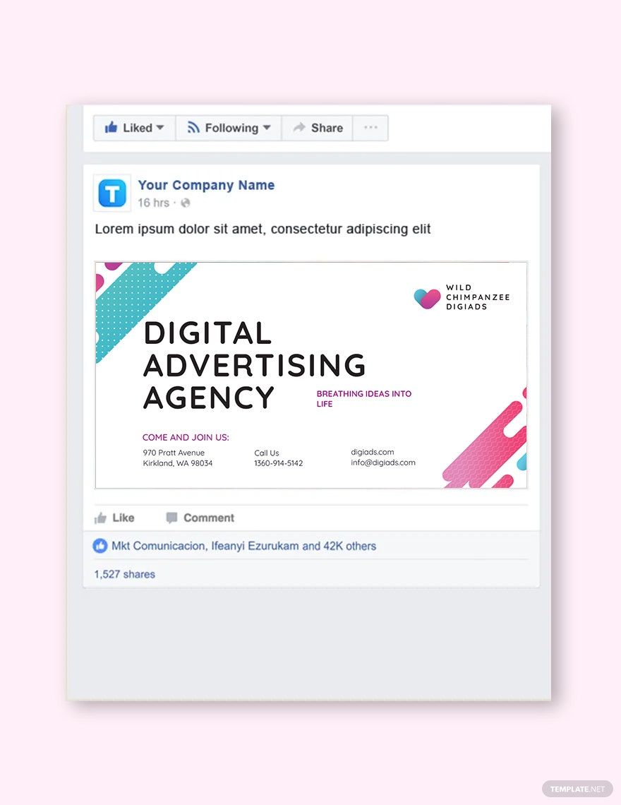 Digital Advertising Agency Facebook Post Template in PSD