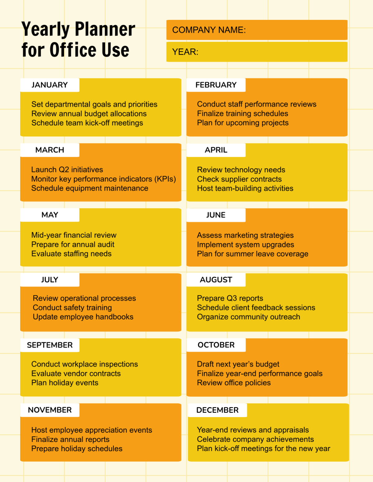Free Planners Yearly Templates To Customize Online