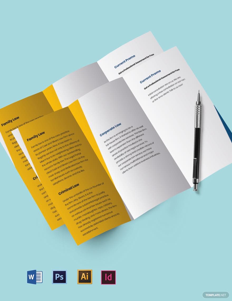 Free Agency Trifold Firm Brochure Template