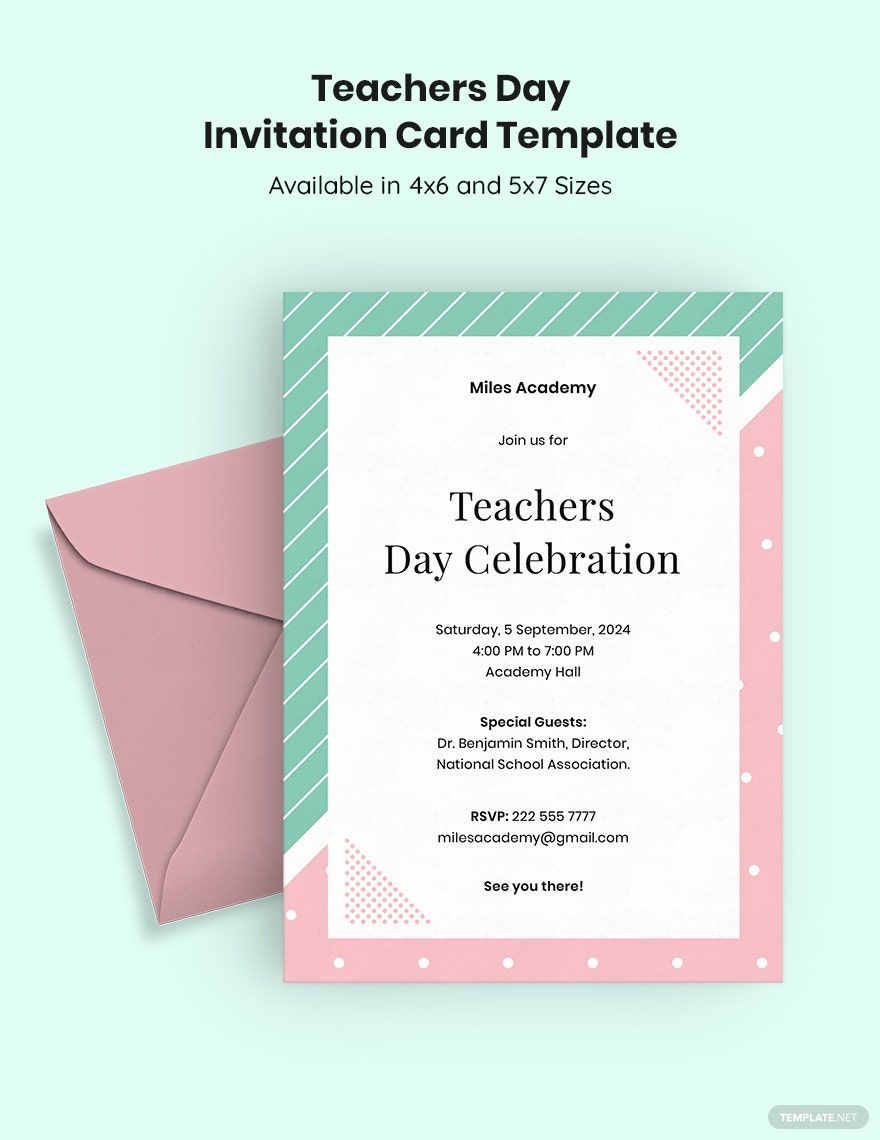 Free Teachers Day Invitation Card Template